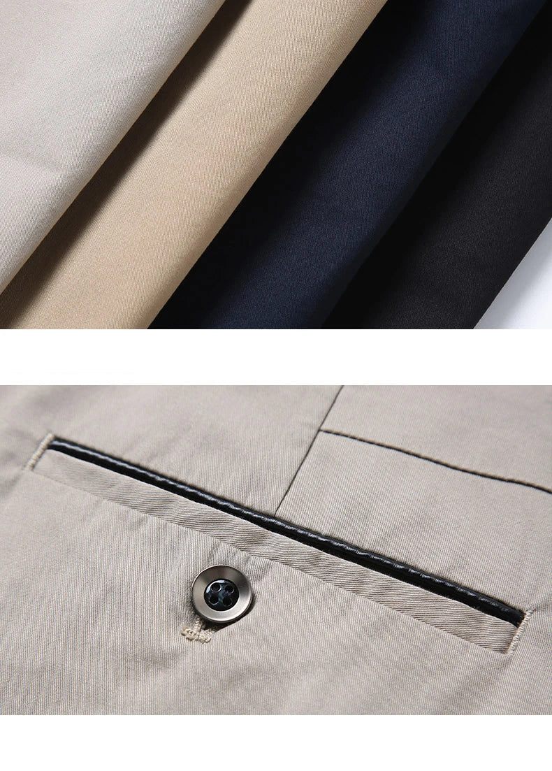 Men's Stretch Cotton Straight Leg Trousers