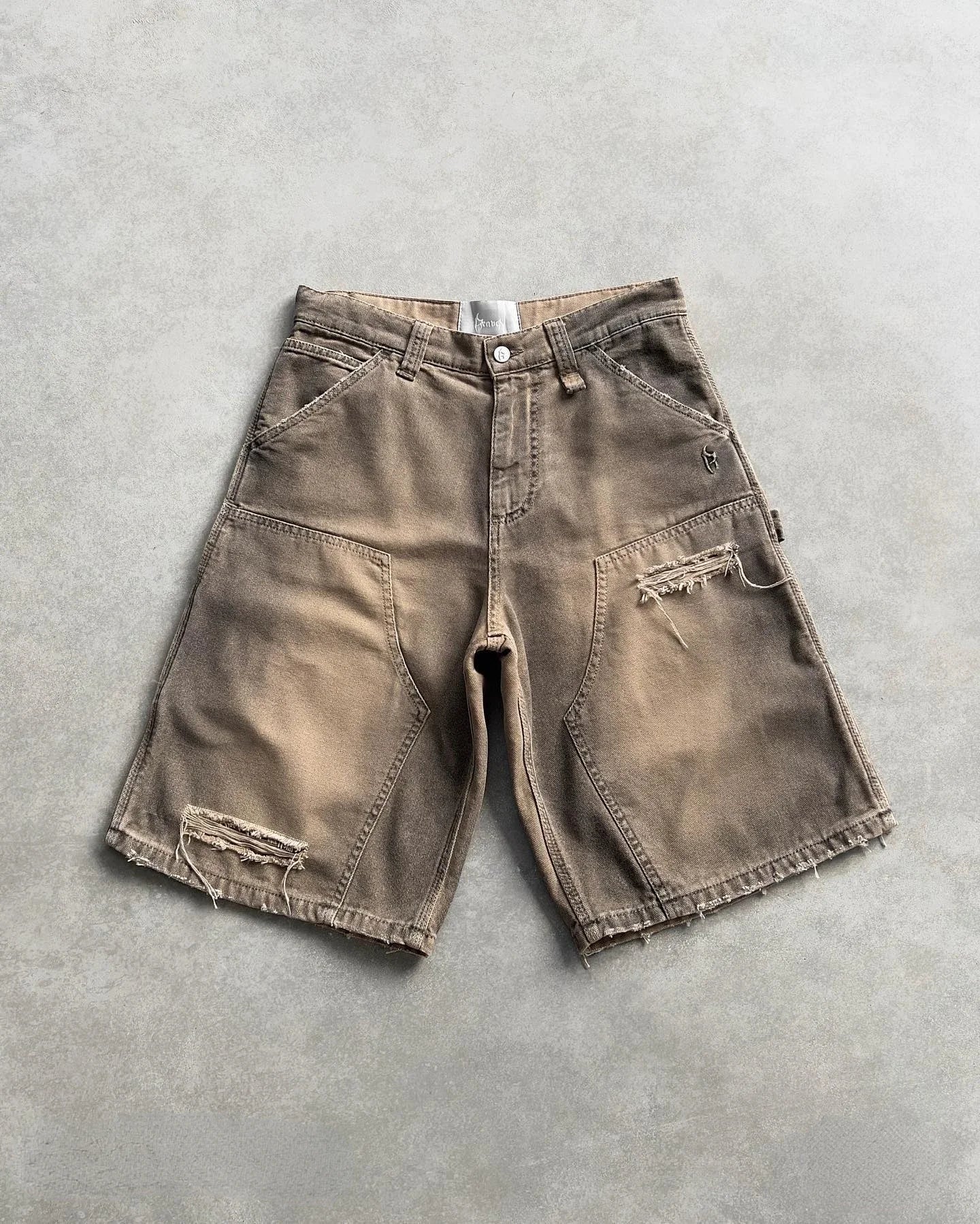 Y2K Ripped Baggy Denim Shorts