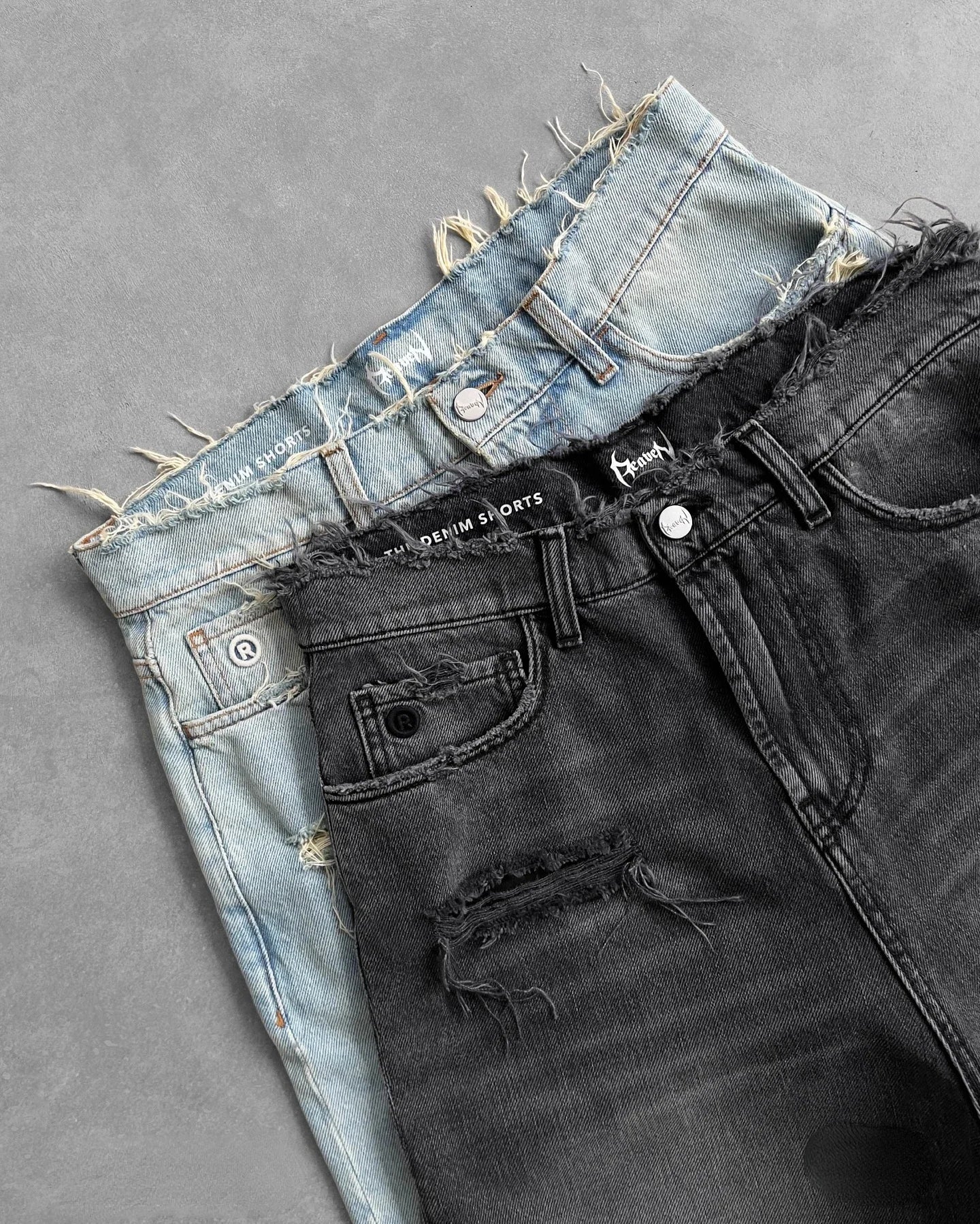 Y2K Ripped Baggy Denim Shorts