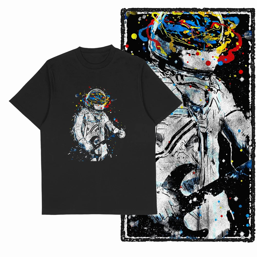 Men's Astronaut Moon Print Graphic T-Shirt