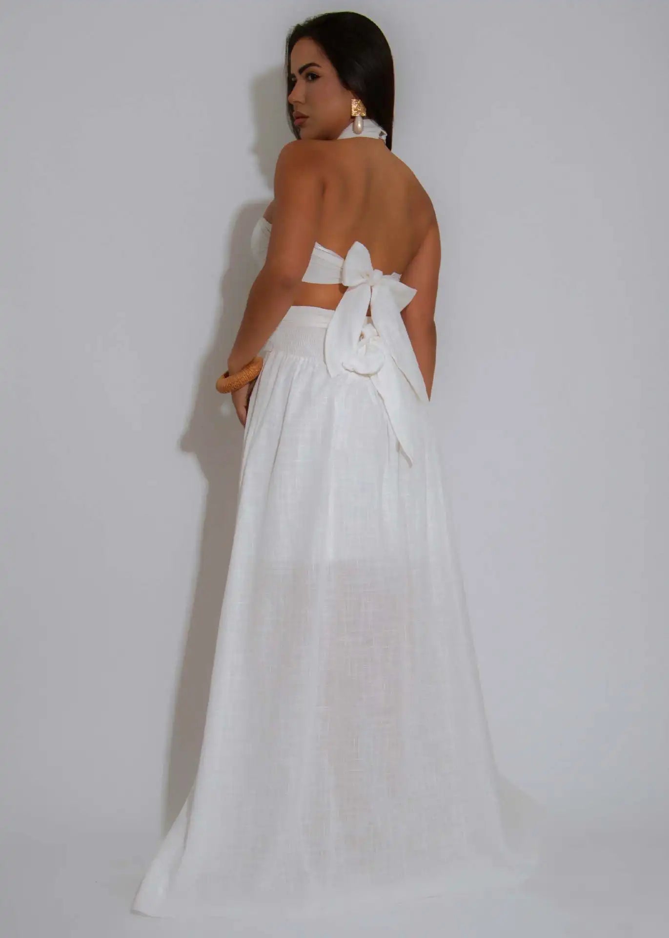 Women's Halter Top and Long Skirt 2-Piece Set