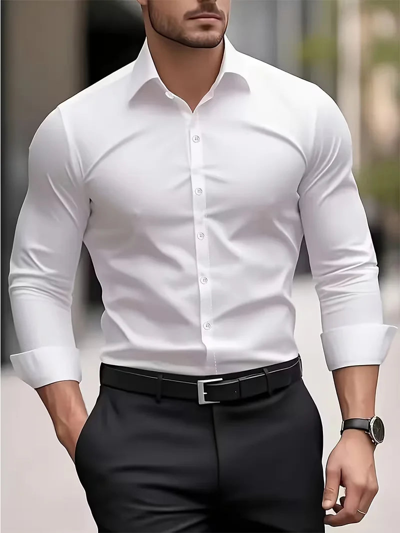 Men's Breathable Long Sleeve Formal Shirt
