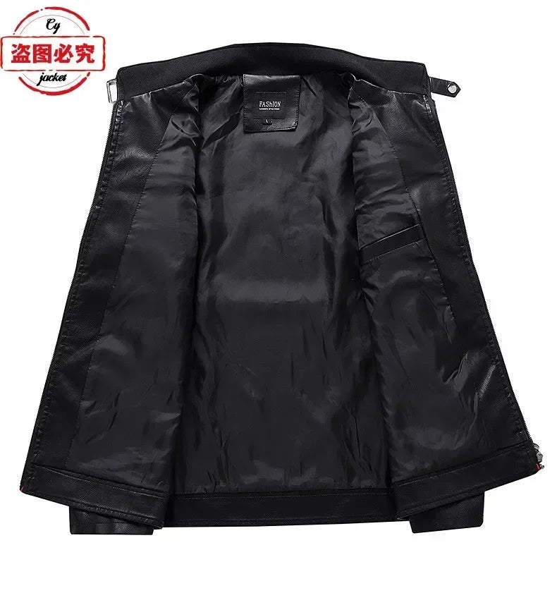 CAN-AM motorcycle LOGO retro washed pu leather jacket windproof autumn and winter men's cycling spring and autumn leather jacket