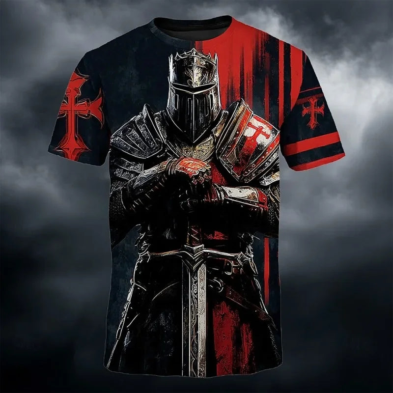 Men's Templar Knight 3D Print T-Shirt