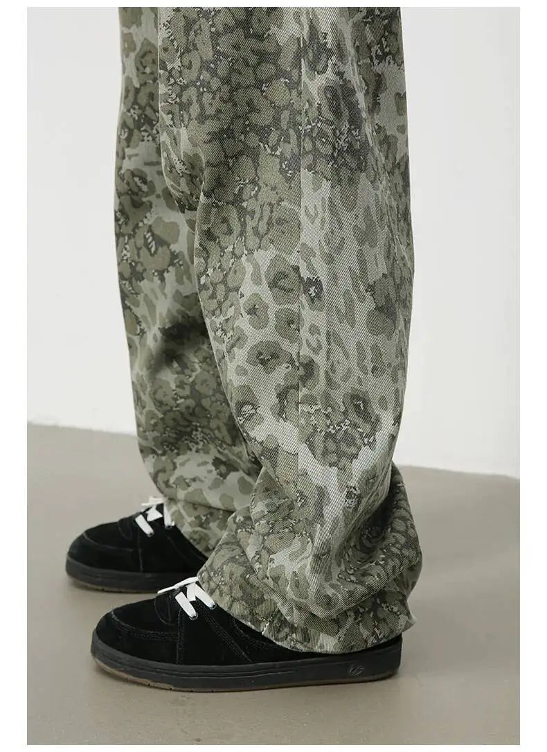 Men's Camouflage Wide Leg Denim Pants