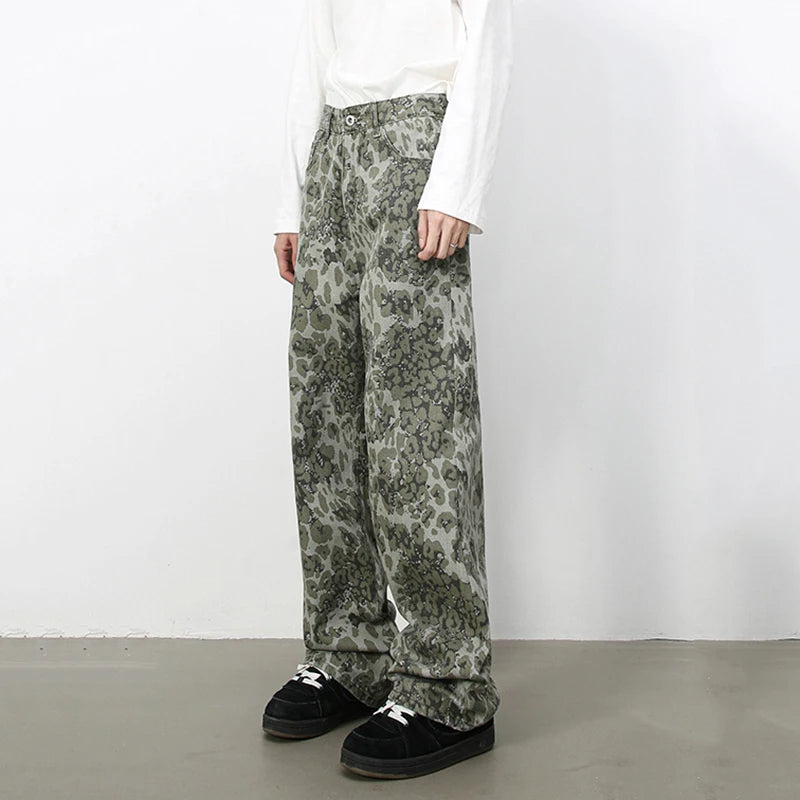 Men's Camouflage Wide Leg Denim Pants