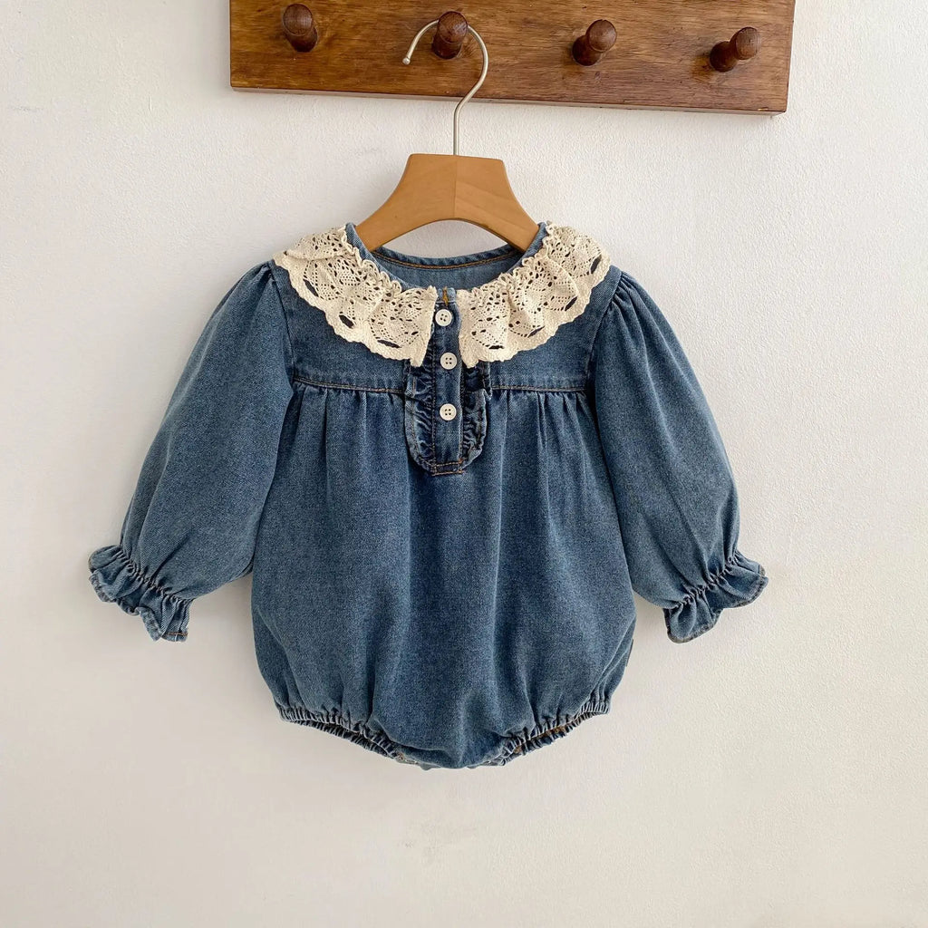 7473 Baby Clothes 2026 Spring and Autumn New Long Sleeve Baby Girl's Denim Clothes Princess Climbing Clothes