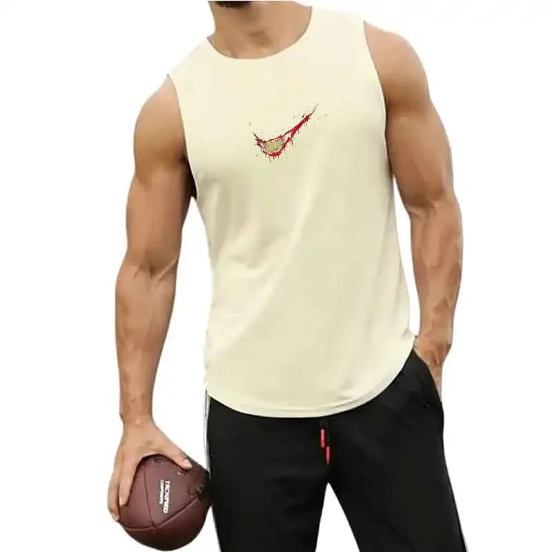 Men's Gym Tank Top Sleeveless Running Shirt Fitness Workout Vest Basketball Jersey Bodybuilding Stringer Singlet Tank Tops