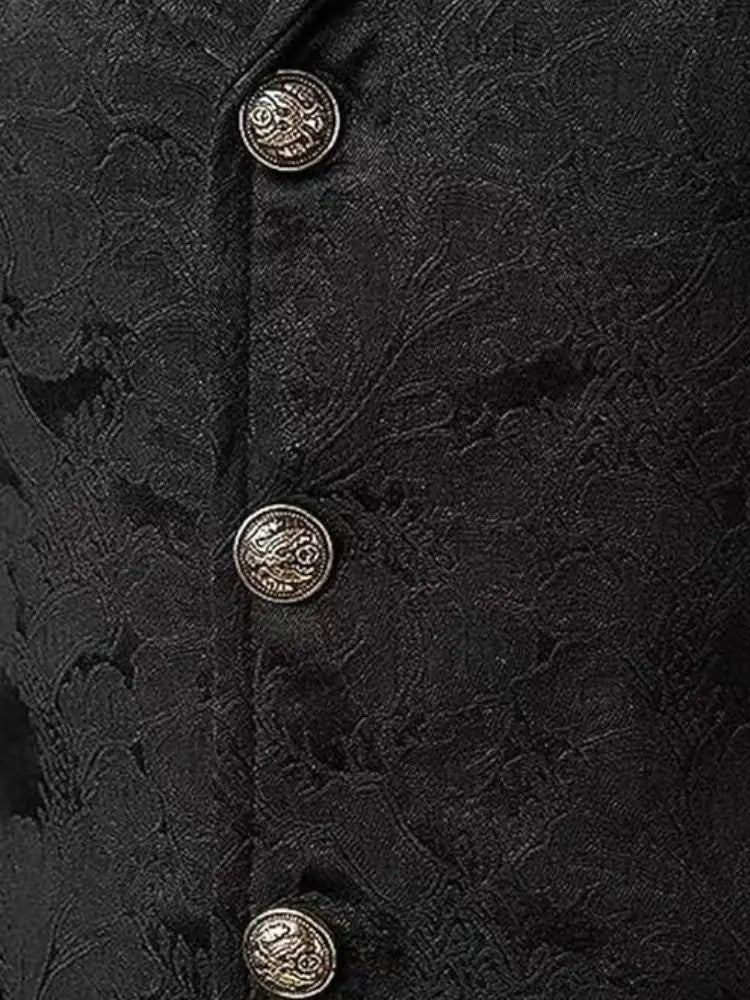 Men's Medieval Gothic Long Vest, Vintage Steampunk Victorian Costume Waistcoat, Halloween Cosplay Formal Jacket, Renaissance LAR