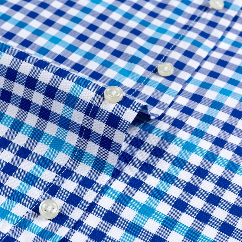 Men's Plaid Gingham Short Sleeve Shirt