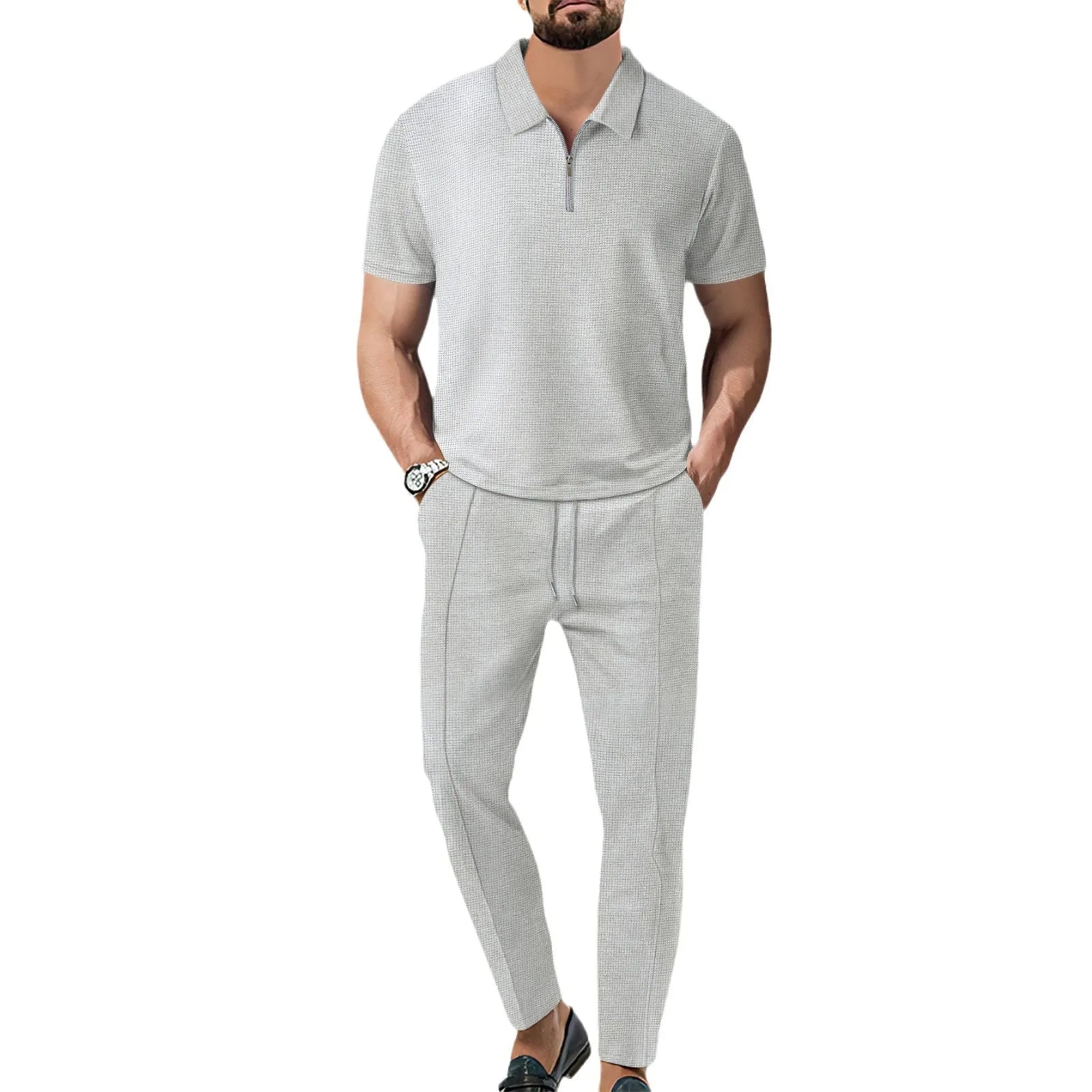 Men's Polo Shirt and Shorts 2-Piece Set