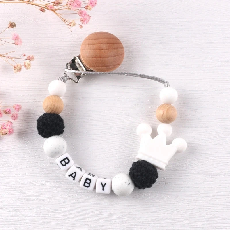 Baby Pacifier Clips Dummy Nipples Holder Clip Chain Silicone crown Newborn Teething Toy Accessories