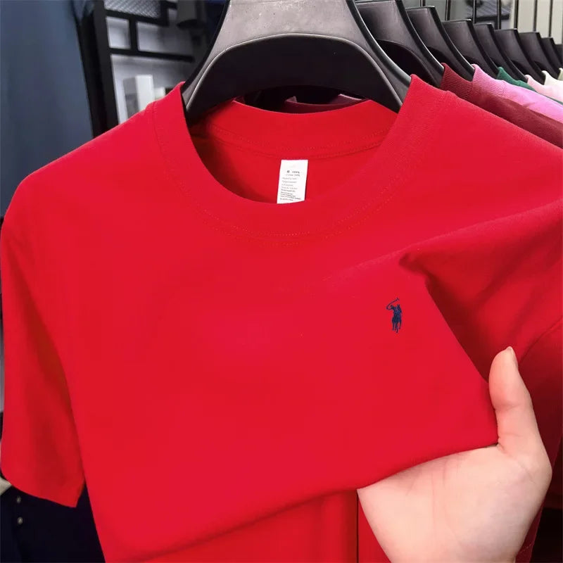 Men's Embroidered Cotton Round Neck T-Shirt
