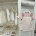 Korean Style Girls Romper Skirt Set Spring Summer Baby Rabbit Trendy Two-Piece Outfit Cotton Material Child Fashion