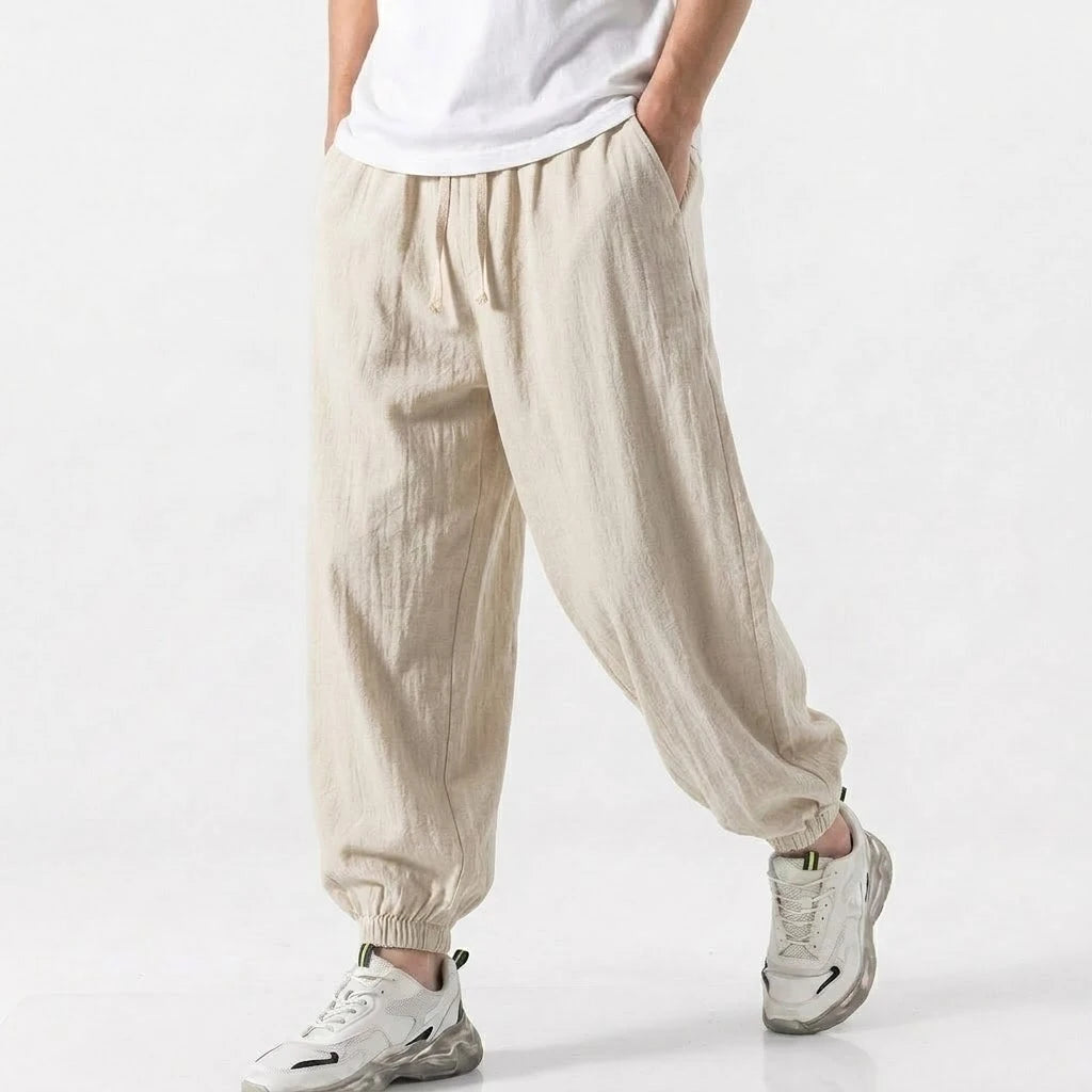 Men's Cotton Linen Drawstring Harem Pants