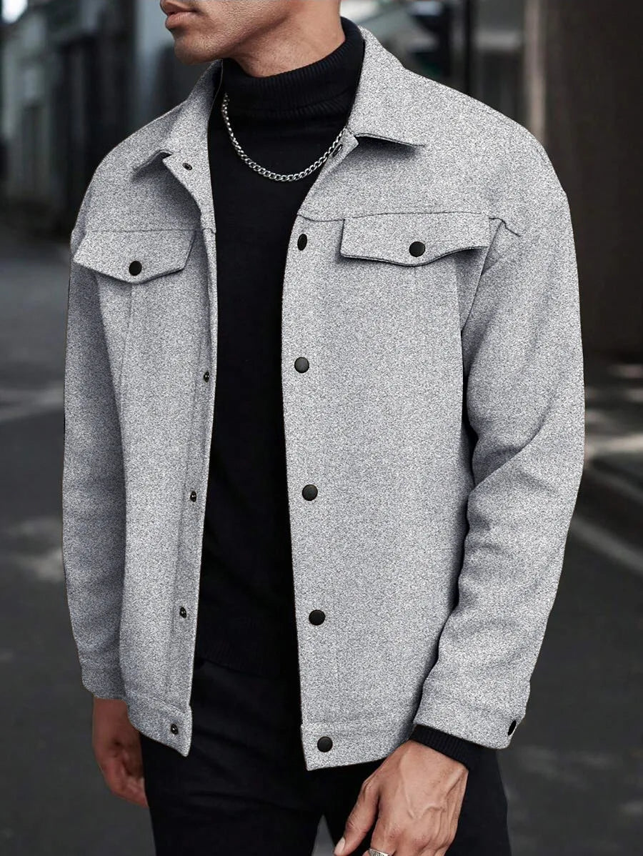 Men's Lapel Woolen Jacket