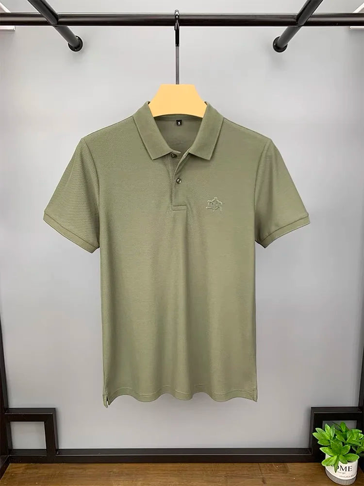 Men's Embroidered Cotton Polo Shirt