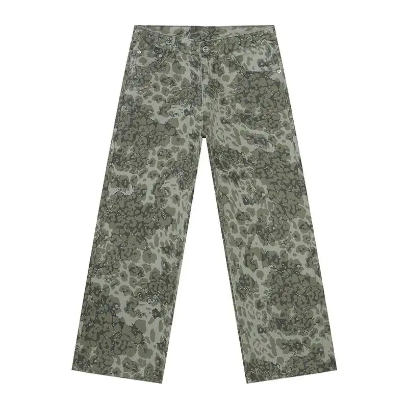 Men's Camouflage Wide Leg Denim Pants