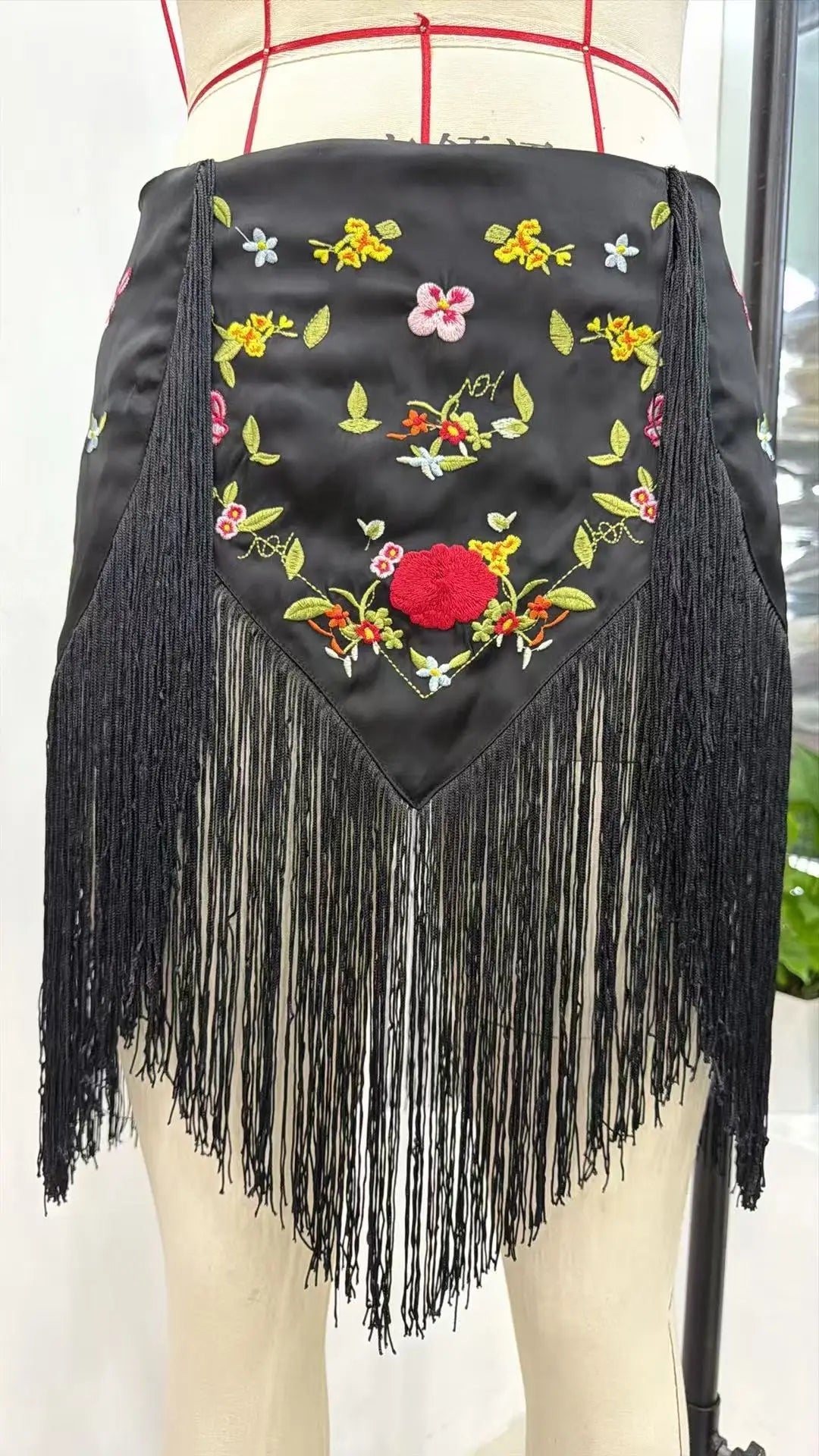 Casual Embroidery Mini Skirts Women Tassel Patchwork Low Waist Lady Short Irregular Skirts Female 2026 Summer Lady Bottoms Chic