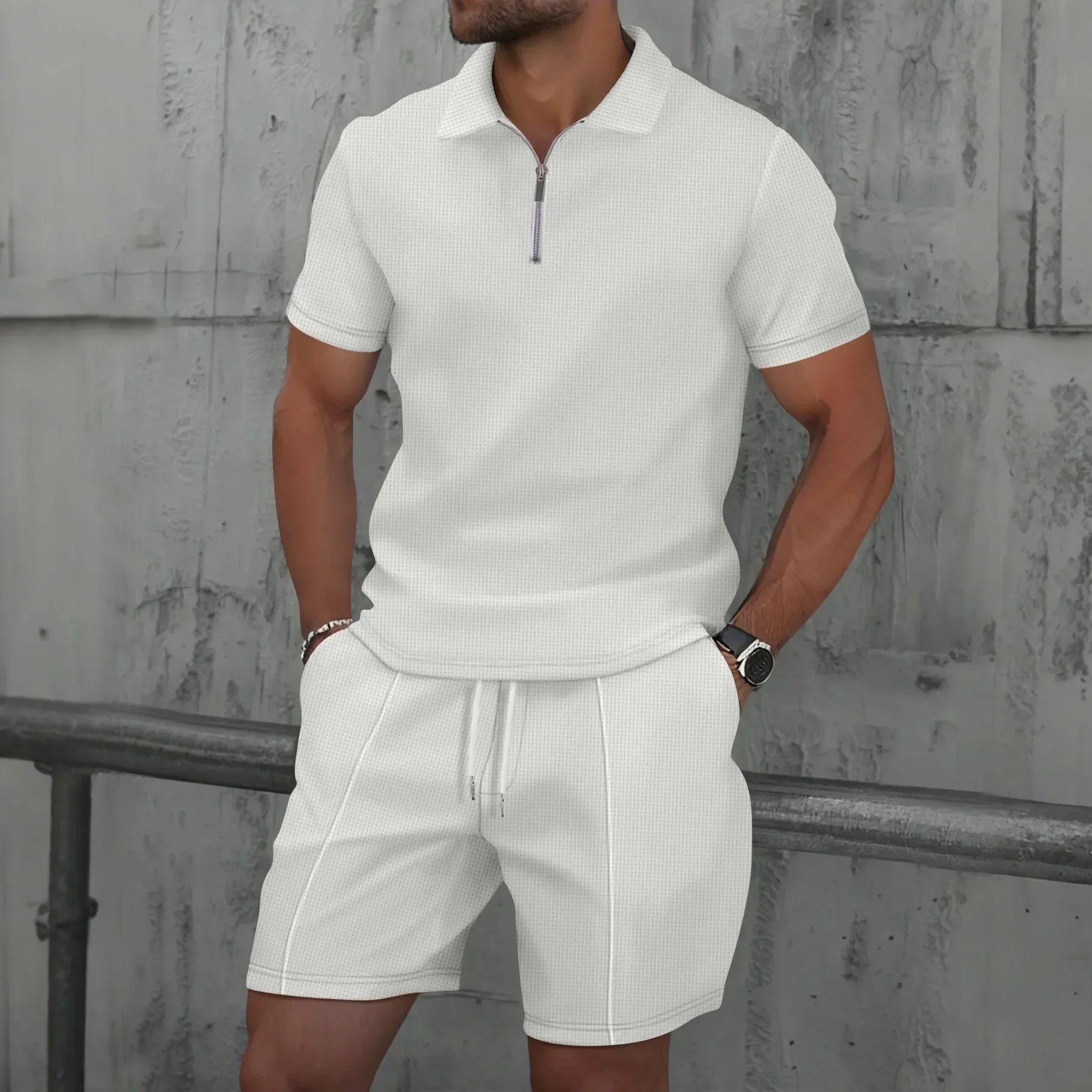 Men's Polo Shirt and Shorts 2-Piece Set