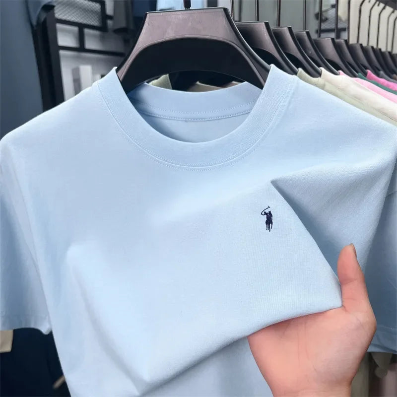 Men's Embroidered Cotton Round Neck T-Shirt