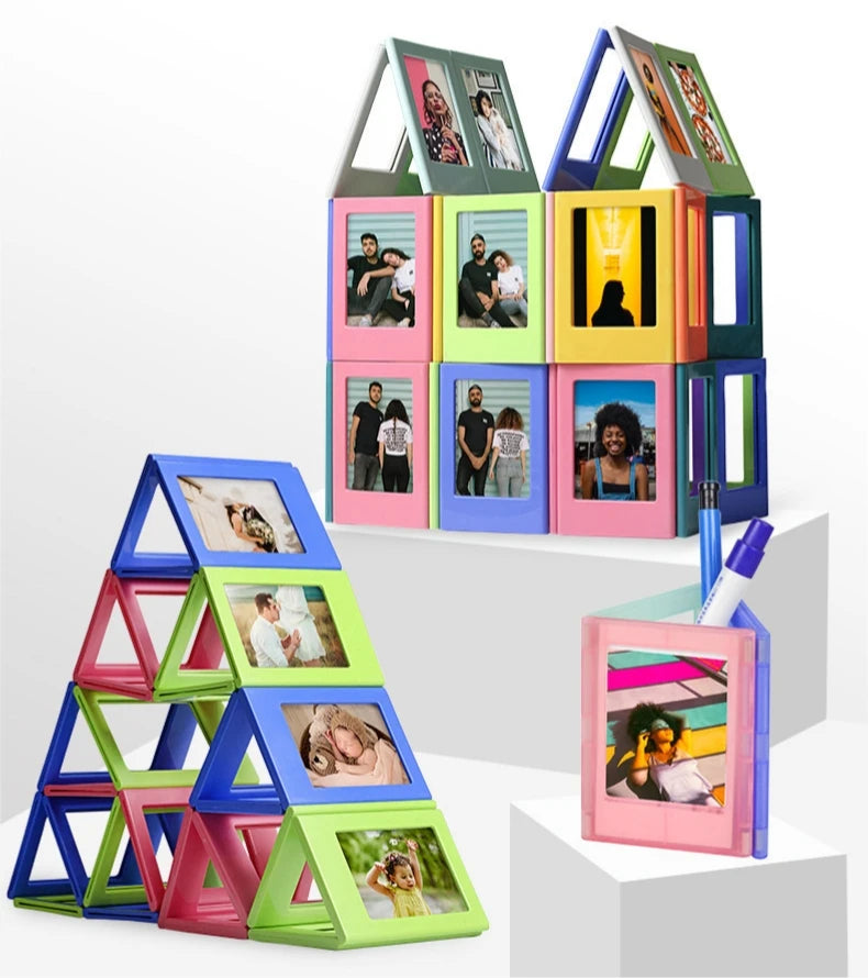5/10/20pcs Magnetic Photo Frames for Fujifilm Instax Mini Film Papers Double Sided Fridge Picture Frame Magnets Artwork Frames