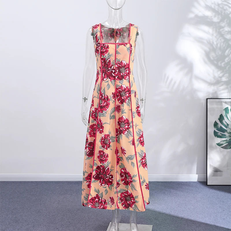 Women's Floral Sling Maxi Dress