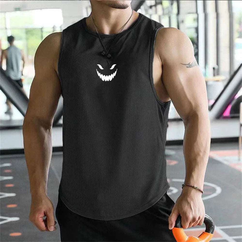 2026 men's T-shirt vest summer fashion trend printed casual style loose and comfortable street wear breathable quick drying vest