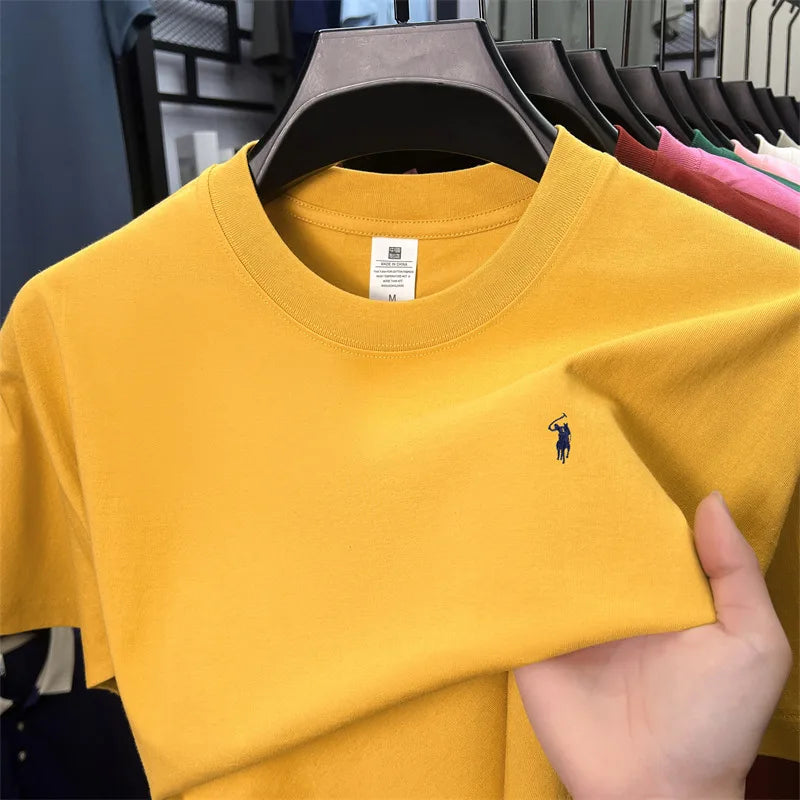 Men's Embroidered Cotton Round Neck T-Shirt