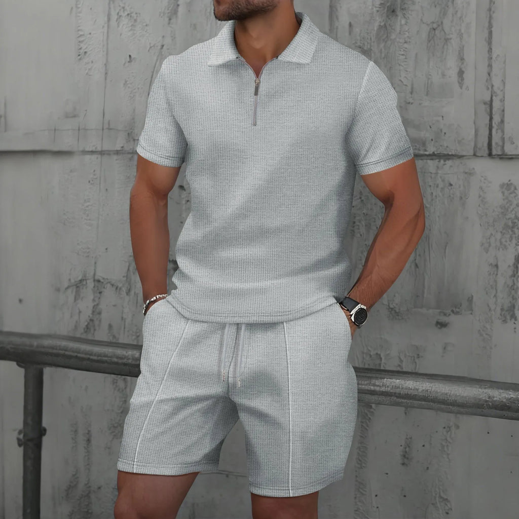 Men's Polo Shirt and Shorts 2-Piece Set