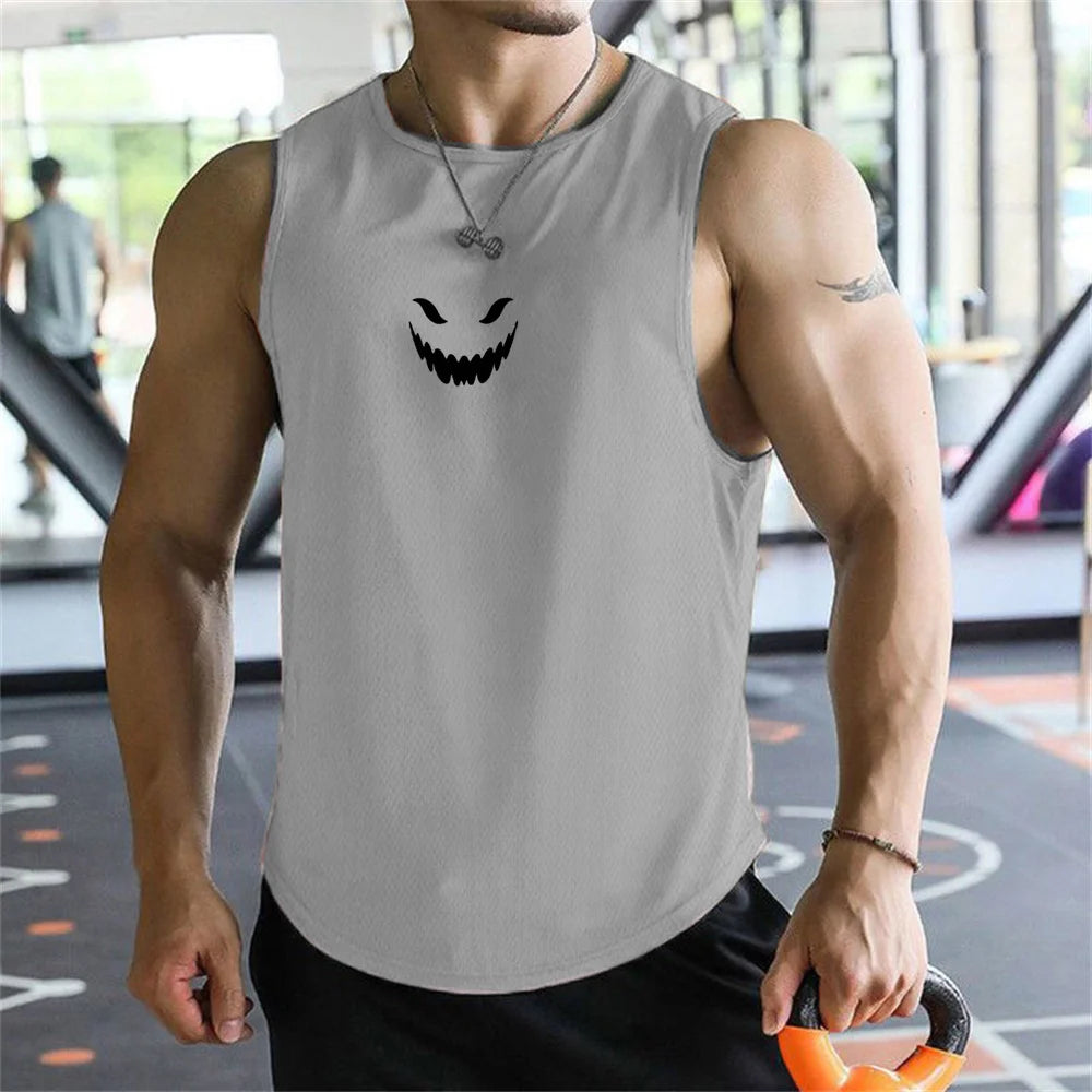 2026 men's T-shirt vest summer fashion trend printed casual style loose and comfortable street wear breathable quick drying vest