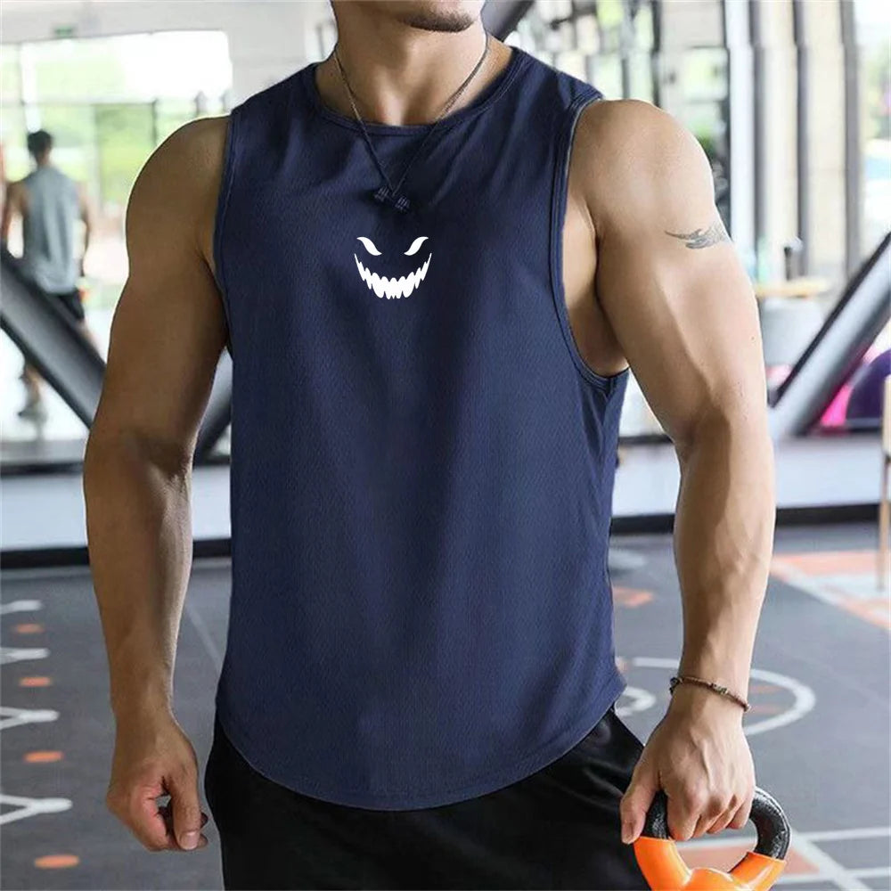 2026 men's T-shirt vest summer fashion trend printed casual style loose and comfortable street wear breathable quick drying vest