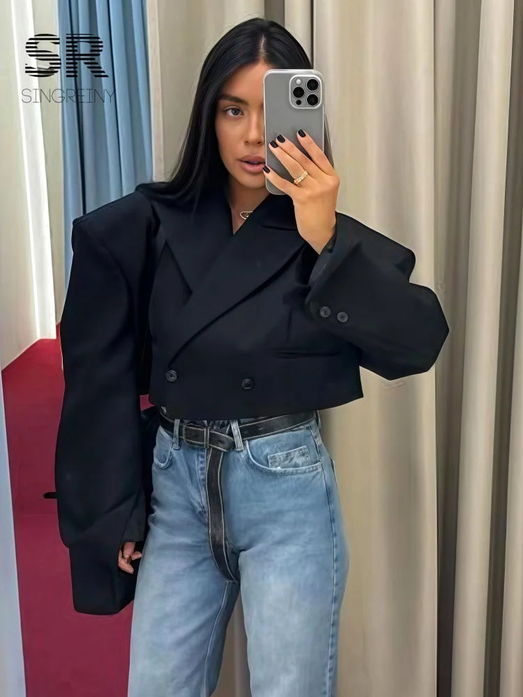 Women's Double Breasted Short Blazer
