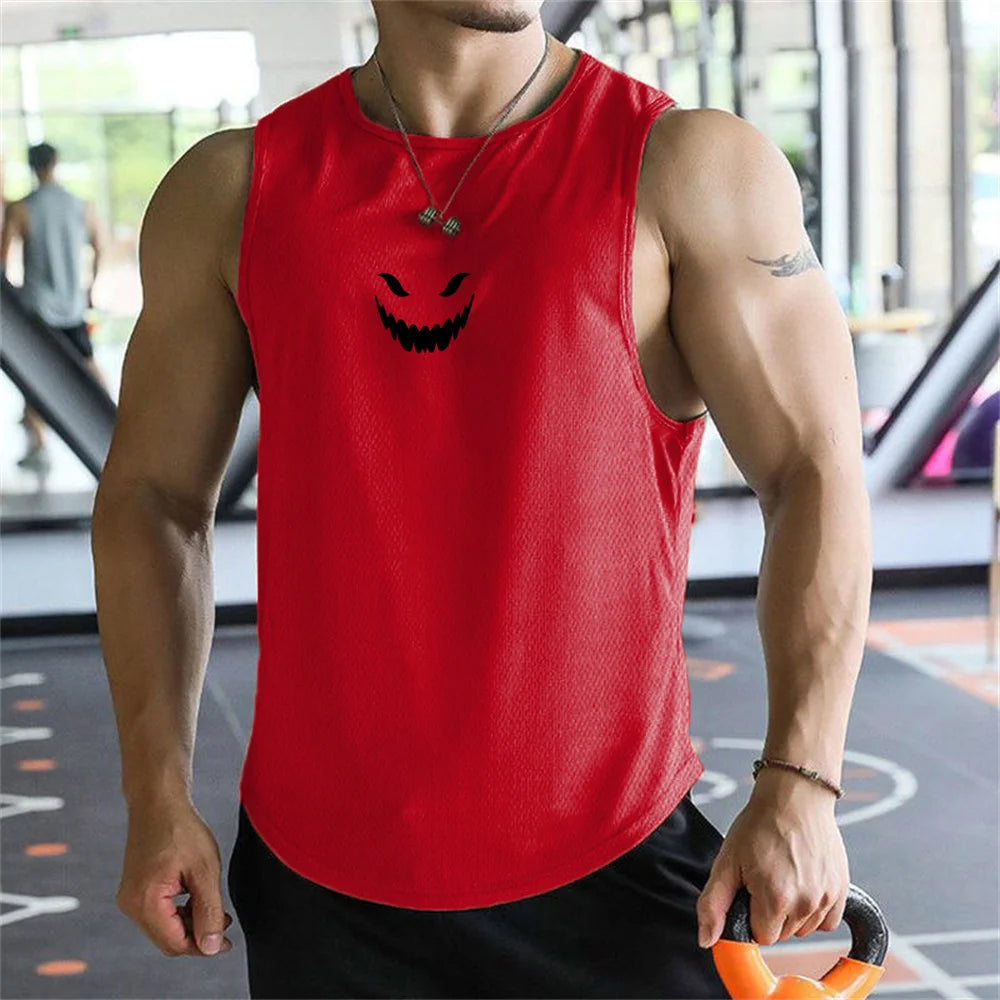 2026 men's T-shirt vest summer fashion trend printed casual style loose and comfortable street wear breathable quick drying vest