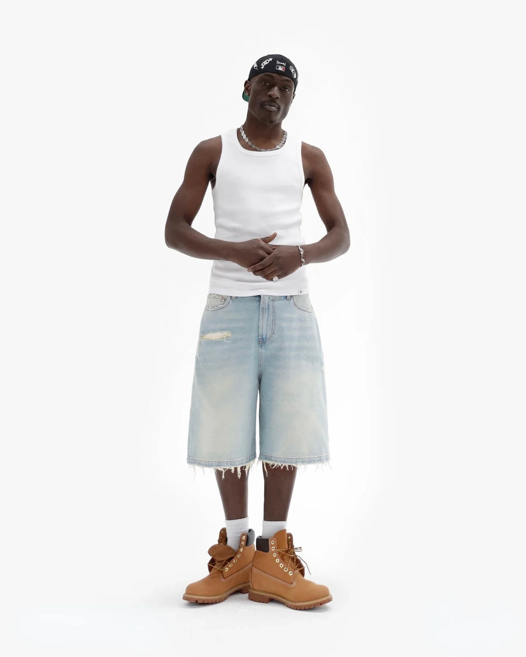 Y2K Ripped Baggy Denim Shorts