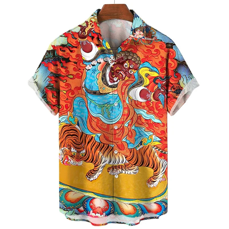 Men's 3D Tiger Dragon Hawaiian Shirt