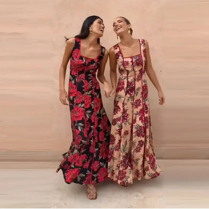 Women's Floral Sling Maxi Dress