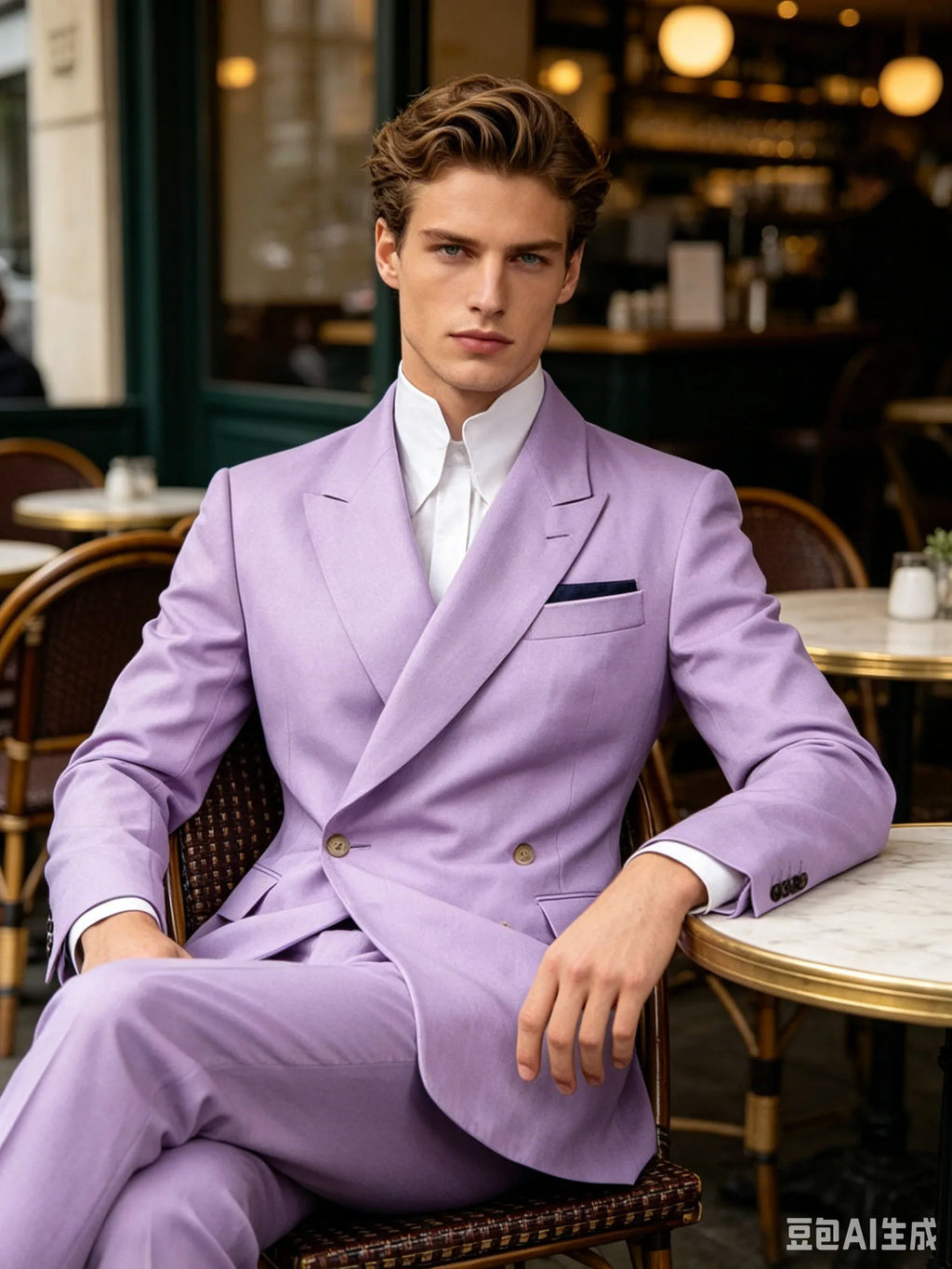 Men's Linen Double Breasted Blazer