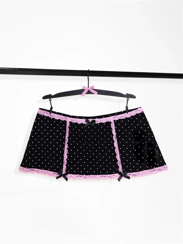 Women's Dot Print Cami Top and Mini Skirt Set
