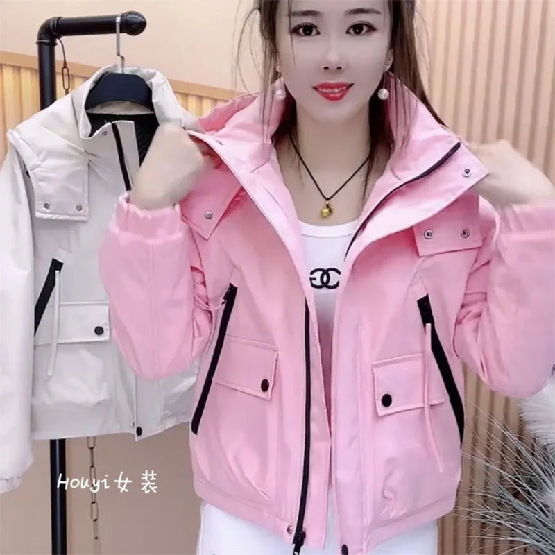 Women's Short Zip Hooded Street Jacket