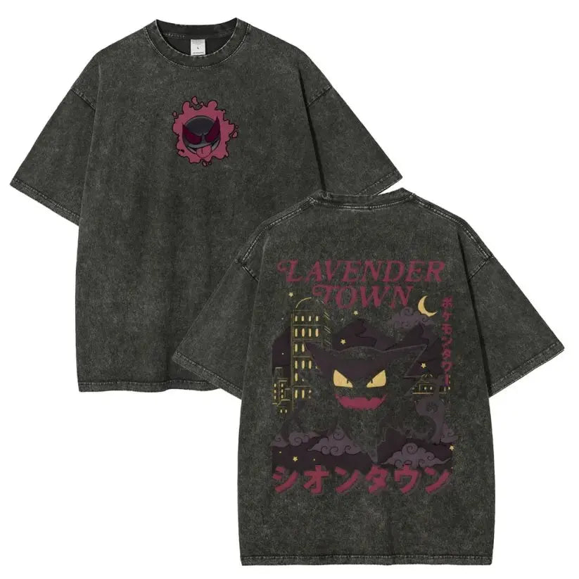 Anime Graphic Oversized Vintage Washed T-Shirt