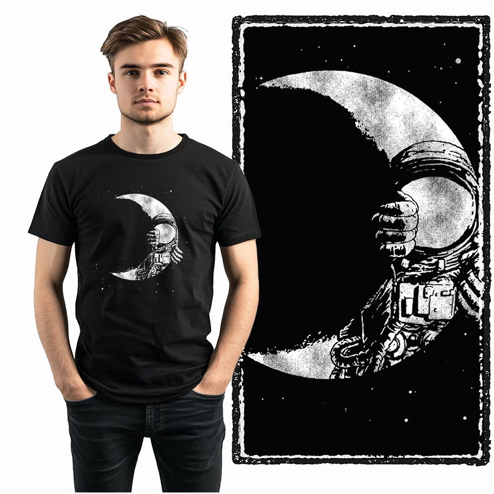 Men's Astronaut Moon Print Graphic T-Shirt