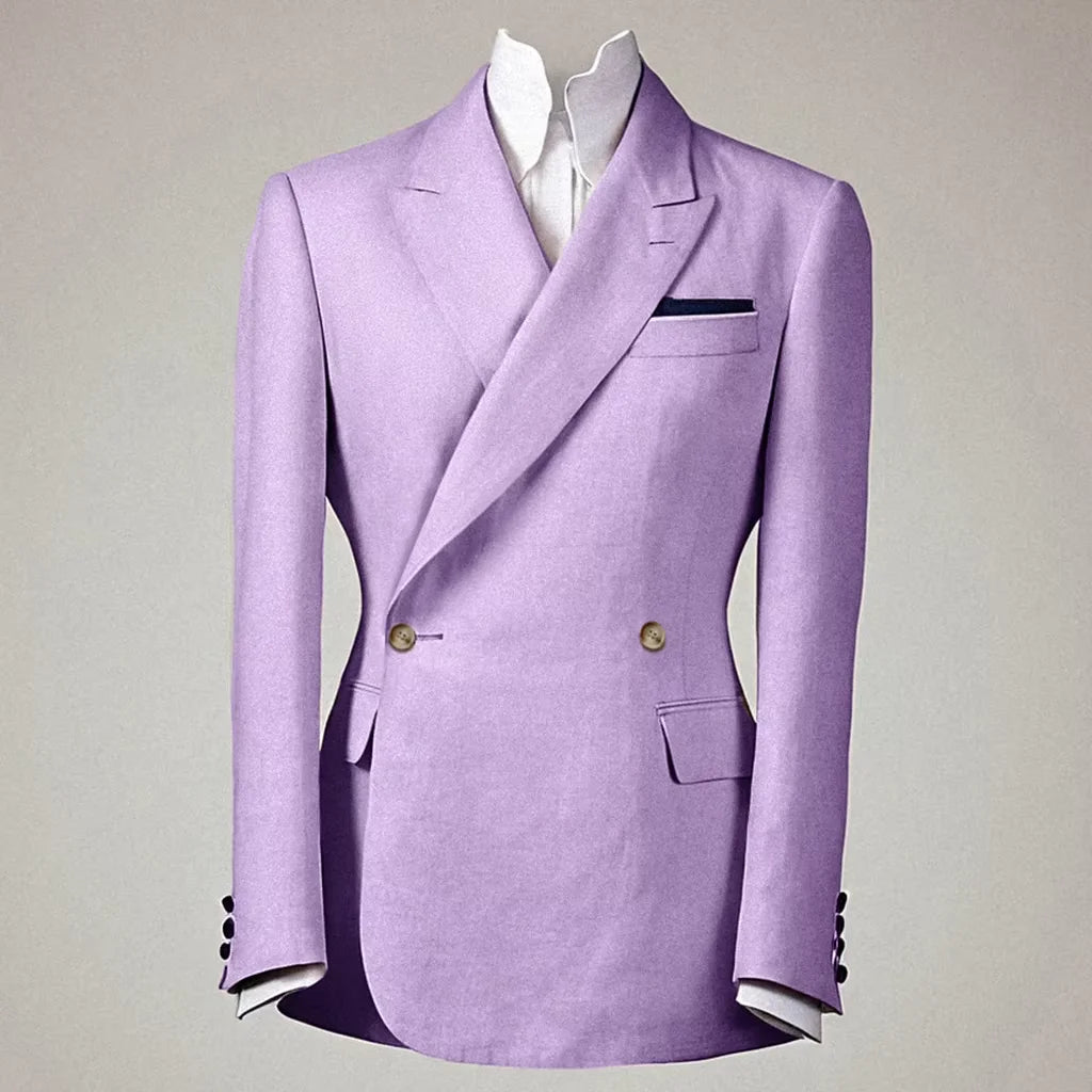 Men's Linen Double Breasted Blazer