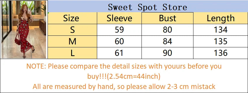 Women's Dot Print Long Sleeve Split Midi Dress