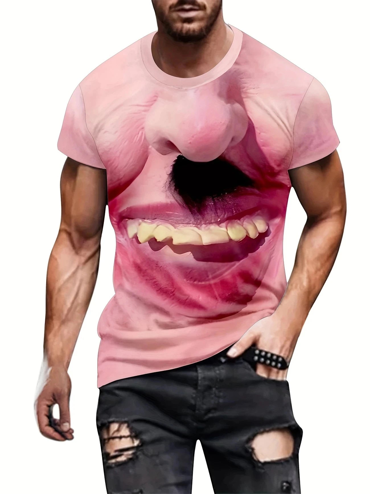 Men's Abstract Art Print T-Shirt