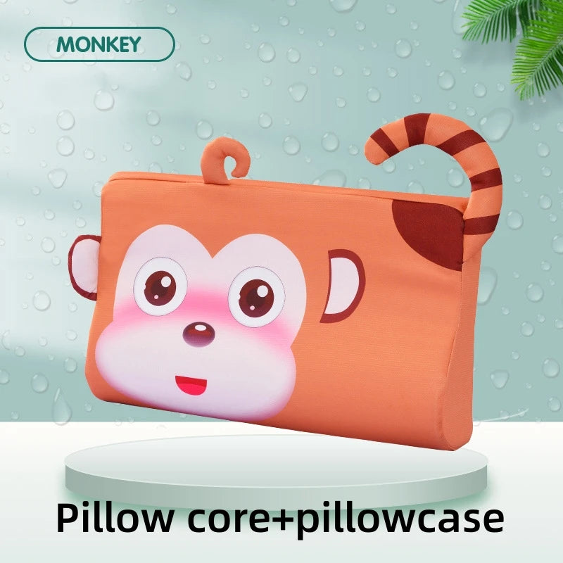 Four Seasons Baby Pillow Toddler Foam Bed Pillow Breathable Slow Rebound Baby Cartoon Neck Nursing Pillow Travel Cushion Bedding