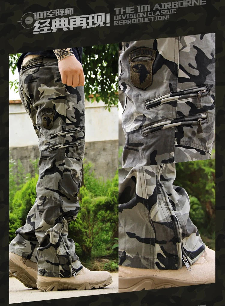 Men's Multi-Pocket Camo Cargo Pants