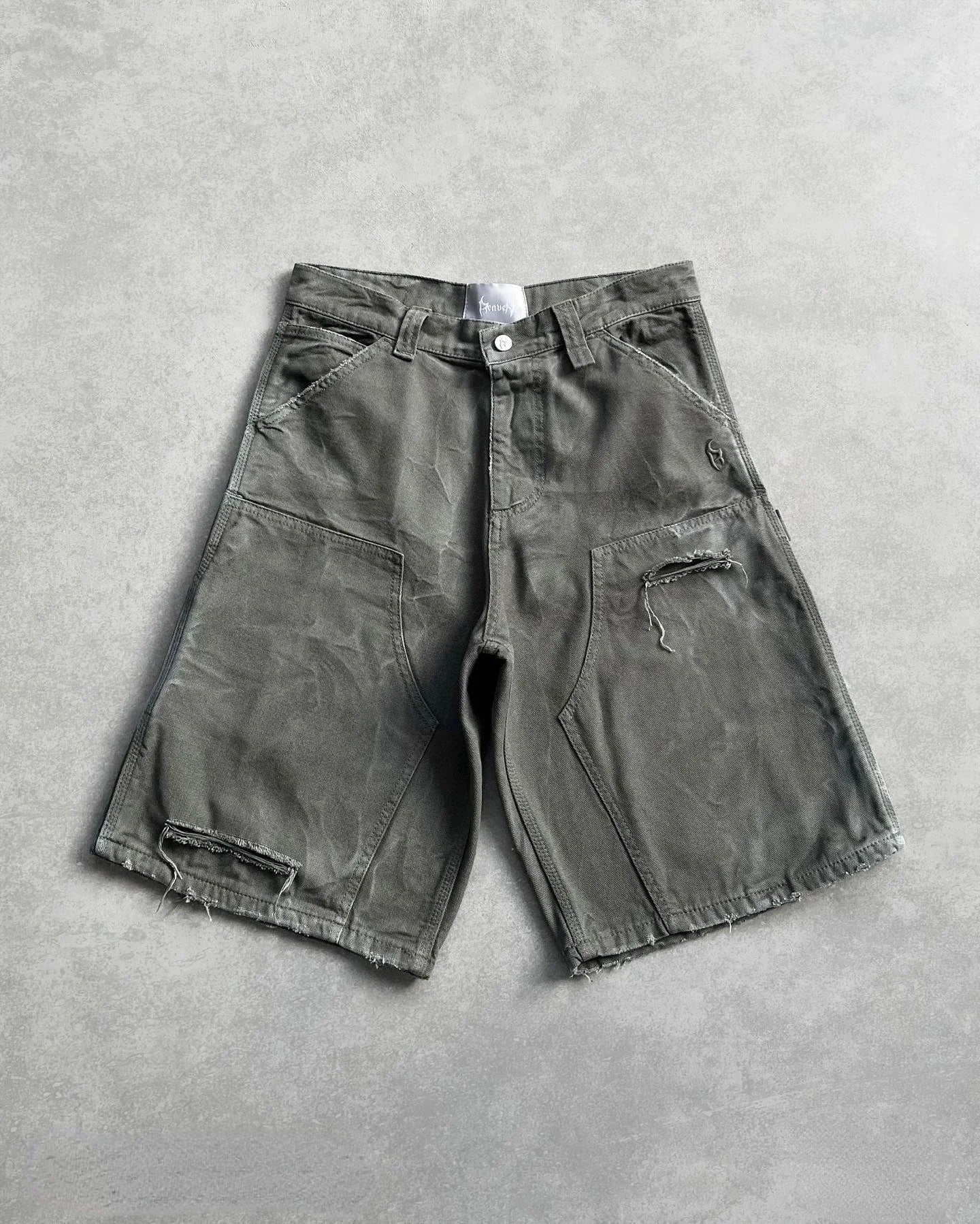 Y2K Ripped Baggy Denim Shorts