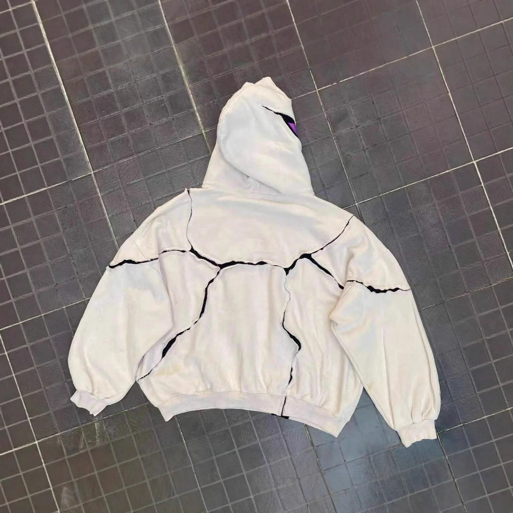 Oversized Patchwork Hoodie