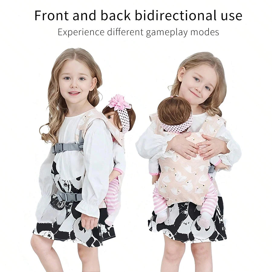 1Pc Toddler Doll Carrier, Pet Carrier, Adjustable Baby Carrier for Infants and Toddlers, Multifunctional Pretend Play Doll Double Ring Carrier, Suitable for Children Aged 3-6, Toy Backpack.